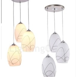 3 Luzes Modernas Contemporâneas Integradas de Metal Pendente