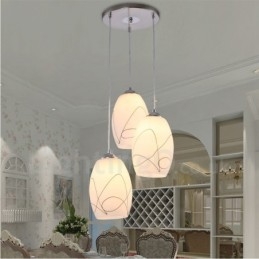 3 Luzes Modernas Contemporâneas Integradas de Metal Pendente