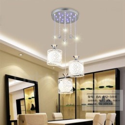 3 Luzes Modernas Contemporâneas Incandescentes de Metal Pendente