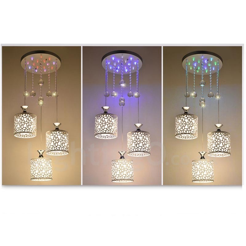 3 Luzes Modernas Contemporâneas Incandescentes de Metal Pendente