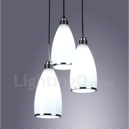 3 Luzes Modernas Contemporâneas Integradas de Metal Pendente