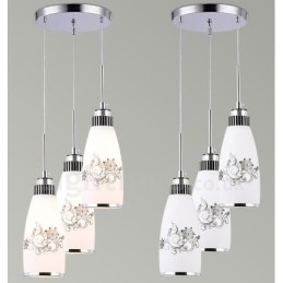 3 Luzes Modernas Contemporâneas Integradas de Metal Pendente