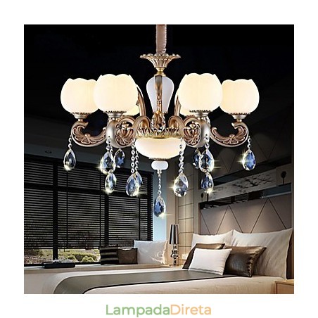 Pingente de cristal estilo europeu criativo estilo coreano americano liga de zinco luzes de jardim Pingente de cristal estilo europeu criativo estilo coreano americano liga de zinco luzes de jardim