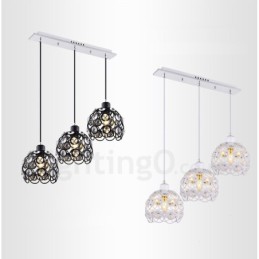 Luminária pendente integrada rústica de 3 luzes