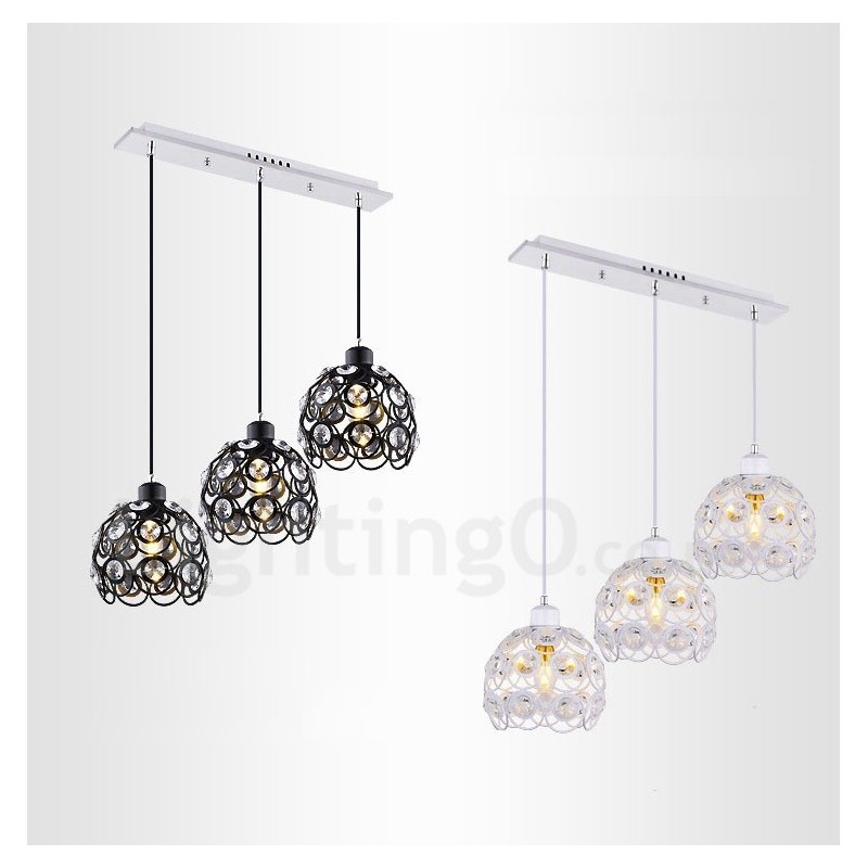 Luminária pendente integrada rústica de 3 luzes