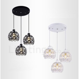 Luminária pendente integrada rústica de 3 luzes