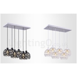 Luminária pendente integrada rústica de 6 luzes