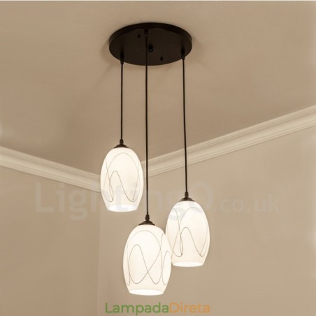 3 Luzes Rústicas Lodge Integrado Luminária Pendente de Metal 3 Luzes Rústicas Lodge Integrado Luminária Pendente de Metal