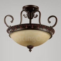 Luminária de teto embutida de metal integrada rústica de luz única