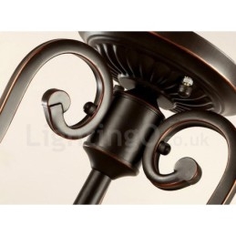 Luminária de teto embutida de metal integrada rústica de luz única