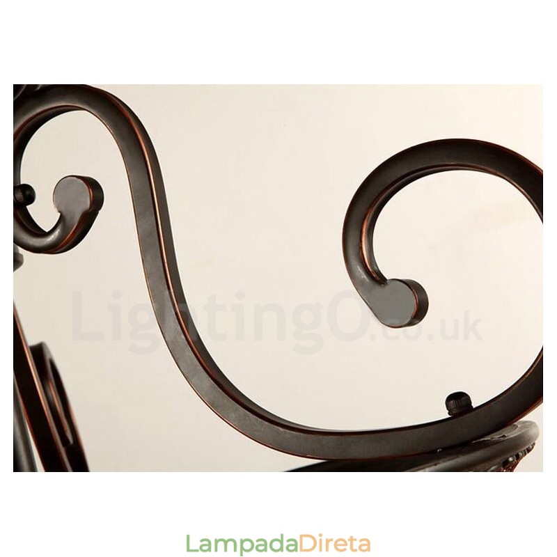 Luminária de teto embutida de metal integrada rústica de luz única