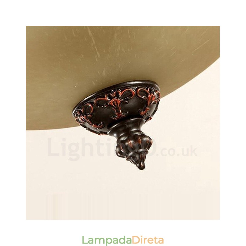 Luminária de teto embutida de metal integrada rústica de luz única