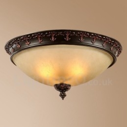 Luminária de teto embutida de metal integrada rústica de luz única