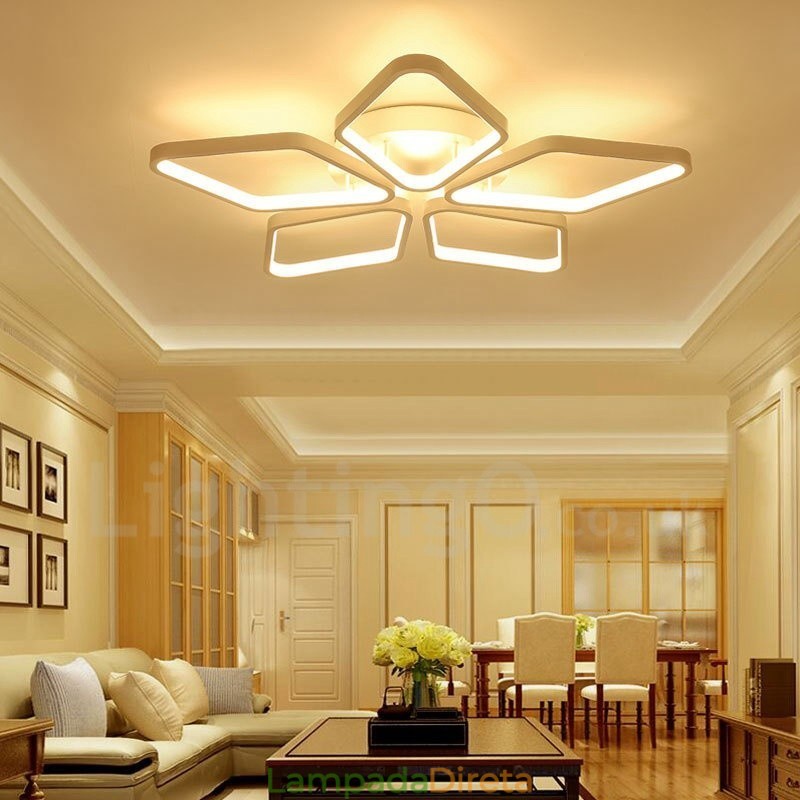 Luminária embutida de metal integrada contemporânea moderna de 5 luzes