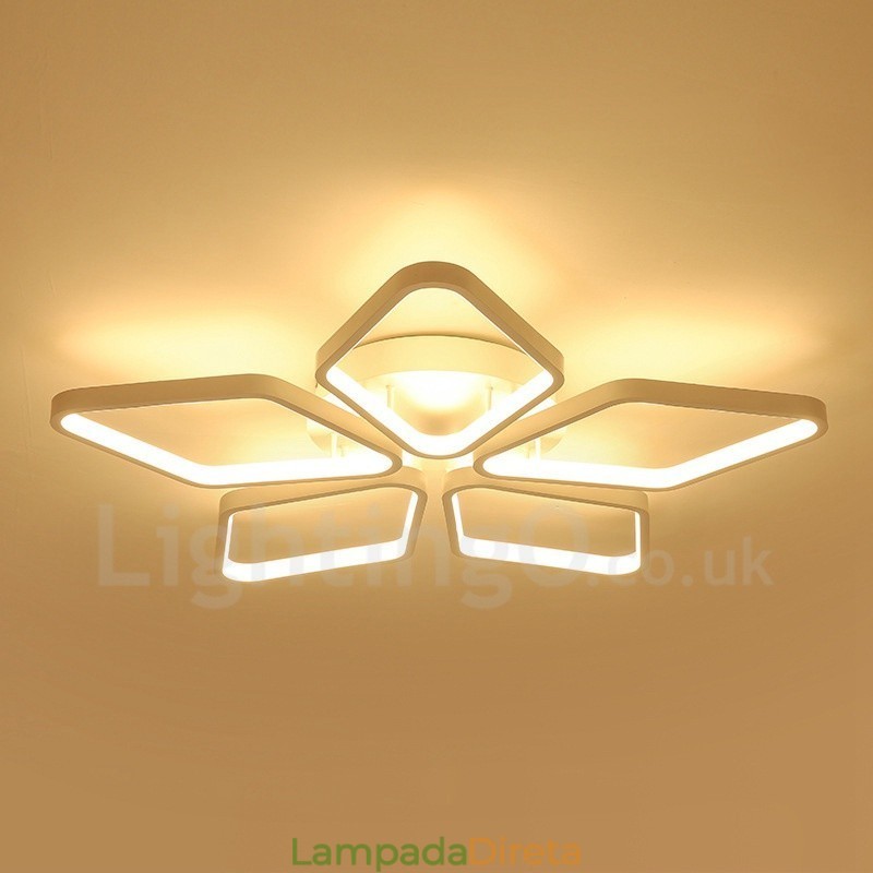 Luminária embutida de metal integrada contemporânea moderna de 5 luzes