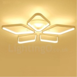 Luminária embutida de metal integrada contemporânea moderna de 5 luzes