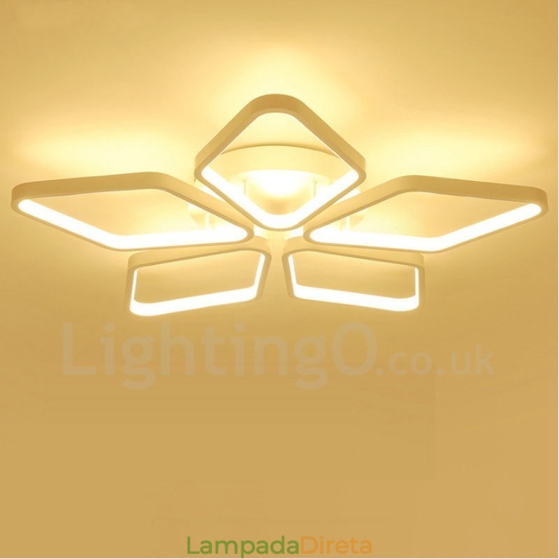 Luminária embutida de metal integrada contemporânea moderna de 5 luzes