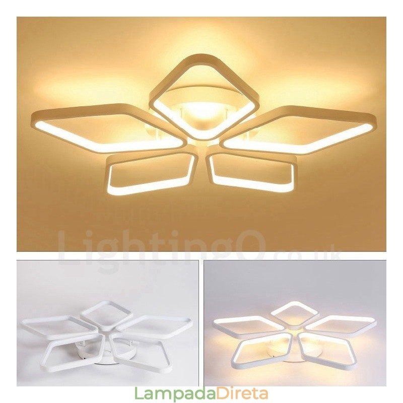 Luminária embutida de metal integrada contemporânea moderna de 5 luzes