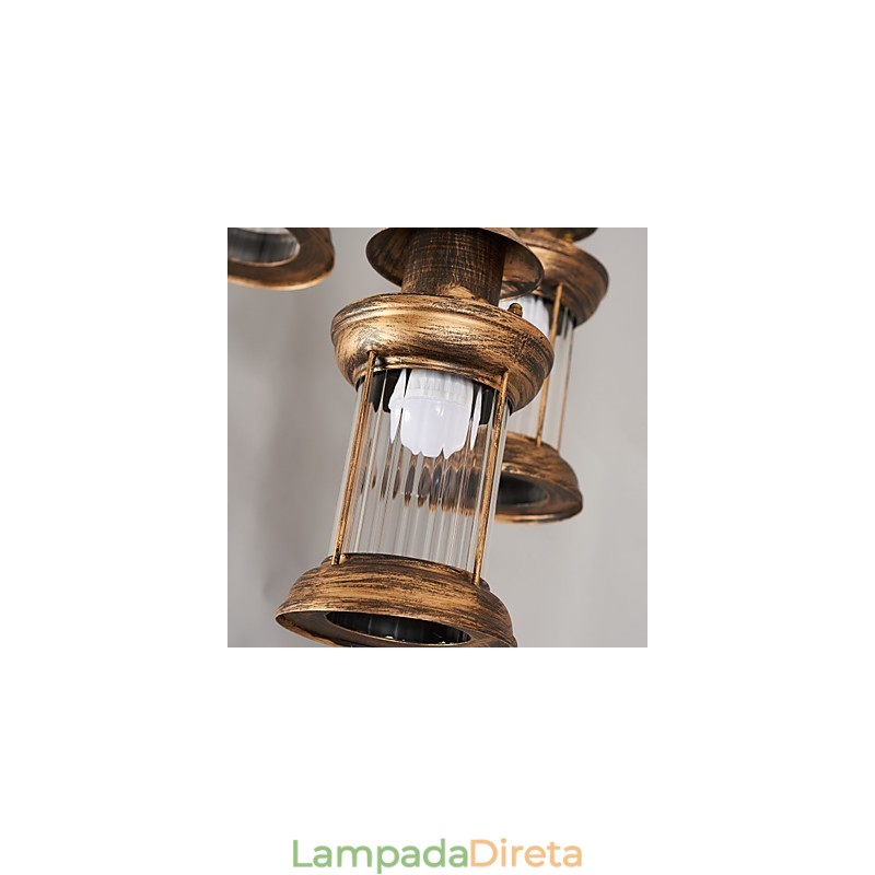 Luminária pendente de metal estilo retrô vintage rústico Lodge