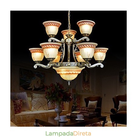 Lustre Tradicional Clássico Vintage Retro Metal Lustre Tradicional Clássico Vintage Retro Metal