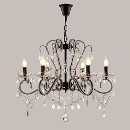 Lustre de cristal de 6 luzes moderno contemporâneo tradicional clássico rústico lodge vintage retrô