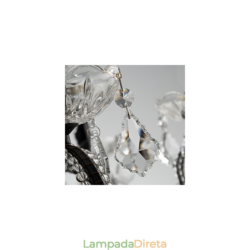 Lustre de cristal de 6 luzes moderno contemporâneo tradicional clássico rústico lodge vintage retrô