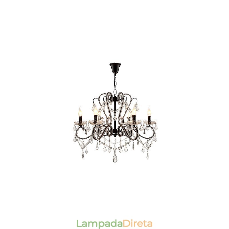 Lustre de cristal de 6 luzes moderno contemporâneo tradicional clássico rústico lodge vintage retrô