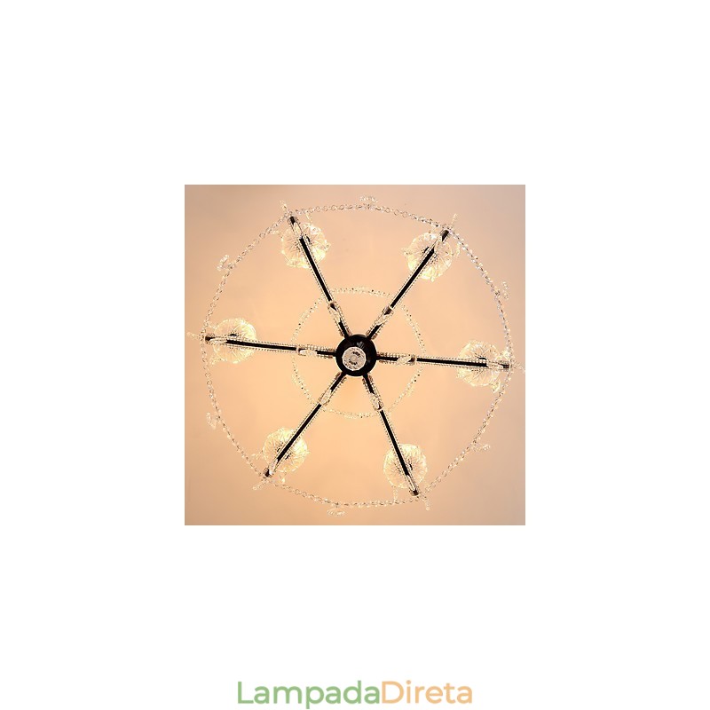 Lustre de cristal de 6 luzes moderno contemporâneo tradicional clássico rústico lodge vintage retrô