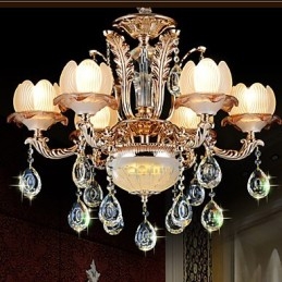 Pingente de cristal estilo europeu, estilo simples de liga, iluminação retrô