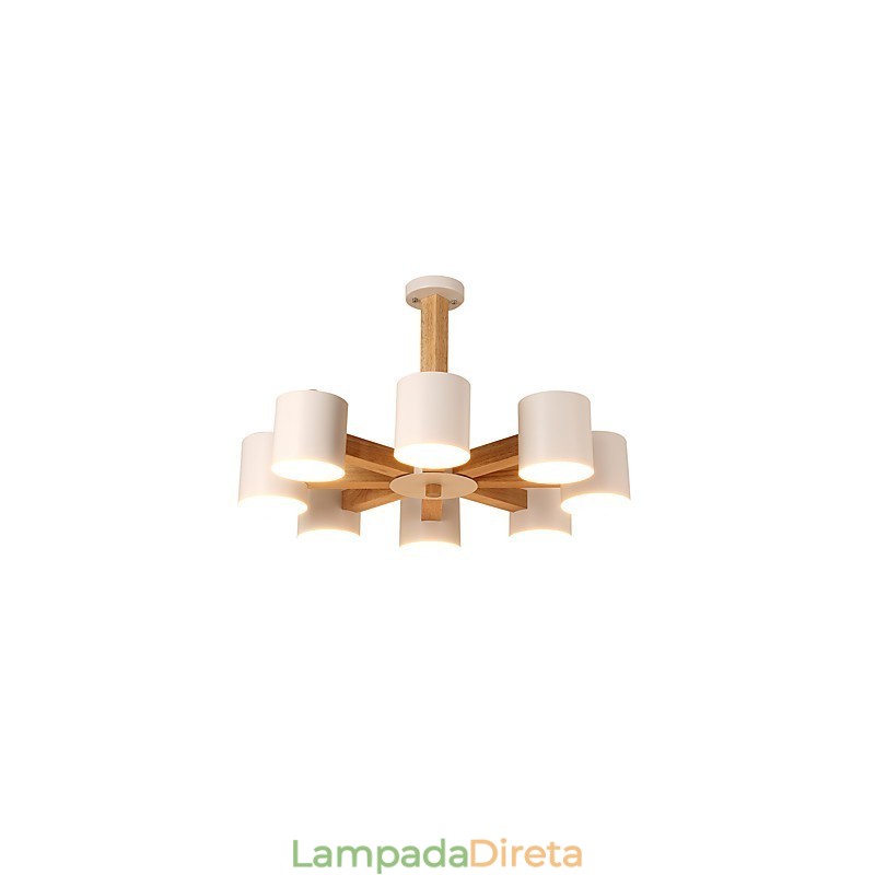 8 Luzes Lustre Moderno Contemporâneo Tradicional Clássico Vintage Country Madeira Característica para Madeira