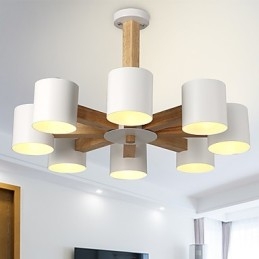 8 Luzes Lustre Moderno Contemporâneo Tradicional Clássico Vintage Country Madeira Característica para Madeira