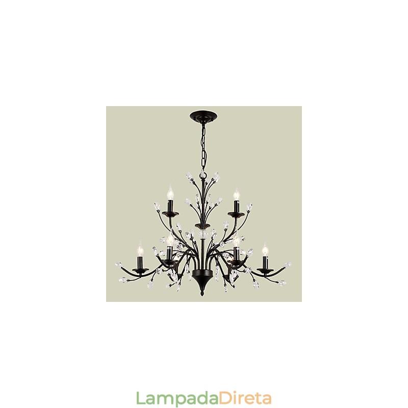 Lustre de cristal de 9 luzes moderno contemporâneo tradicional clássico vintage retrô country pintura característica