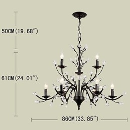 Lustre de cristal de 9 luzes moderno contemporâneo tradicional clássico vintage retrô country pintura característica