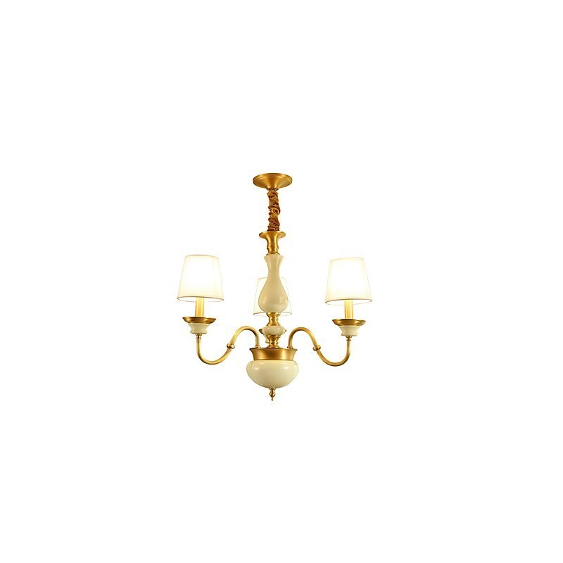 Lustre todo em cobre Lustre decorativo em jade