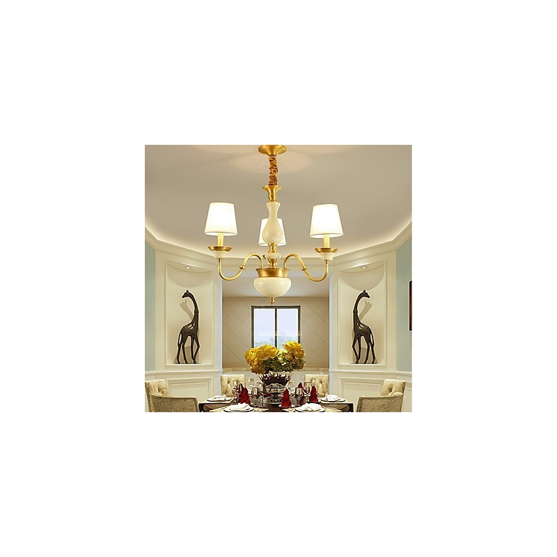 Lustre todo em cobre Lustre decorativo em jade