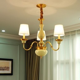 Lustre todo em cobre Lustre decorativo em jade