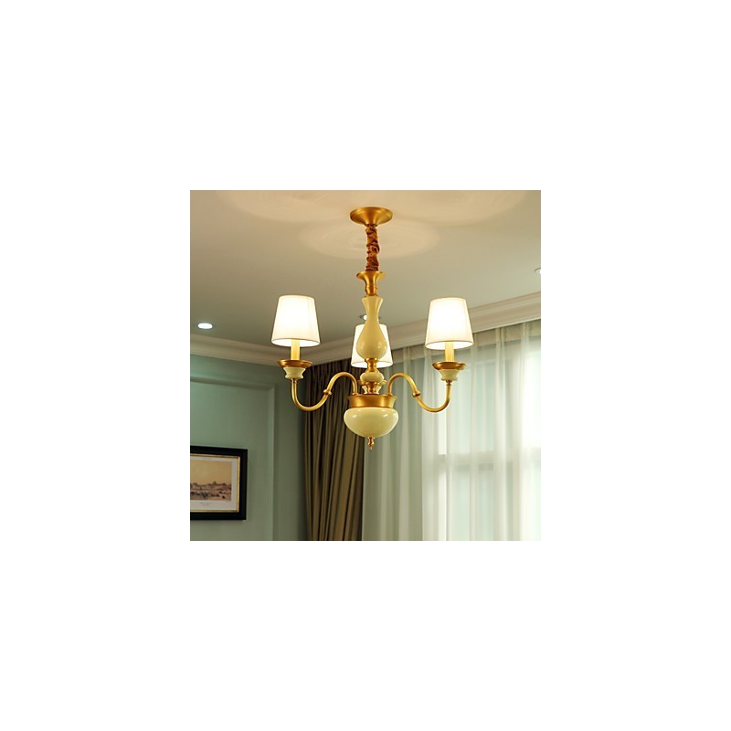 Lustre todo em cobre Lustre decorativo em jade