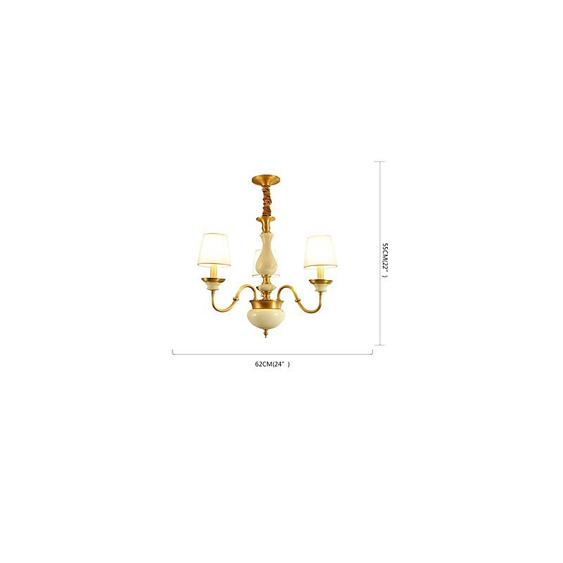Lustre todo em cobre Lustre decorativo em jade