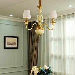 Lustre todo em cobre Lustre decorativo em jade