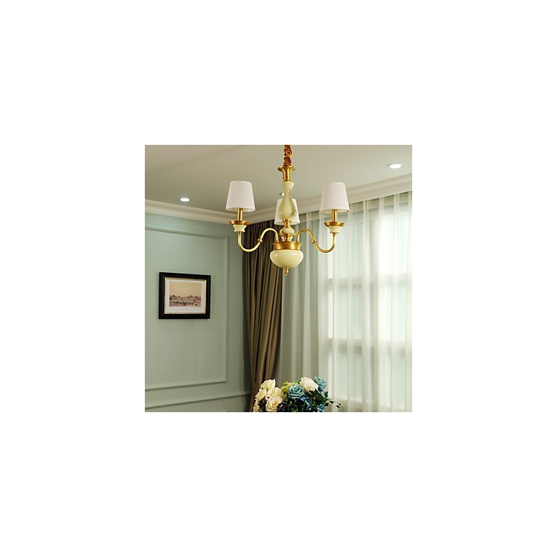 Lustre todo em cobre Lustre decorativo em jade