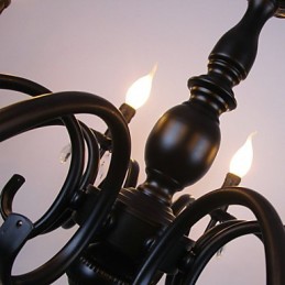 Lustre de estilo europeu, vela, lâmpada de cristal, simples, ferro, arte, lâmpada, decorativa