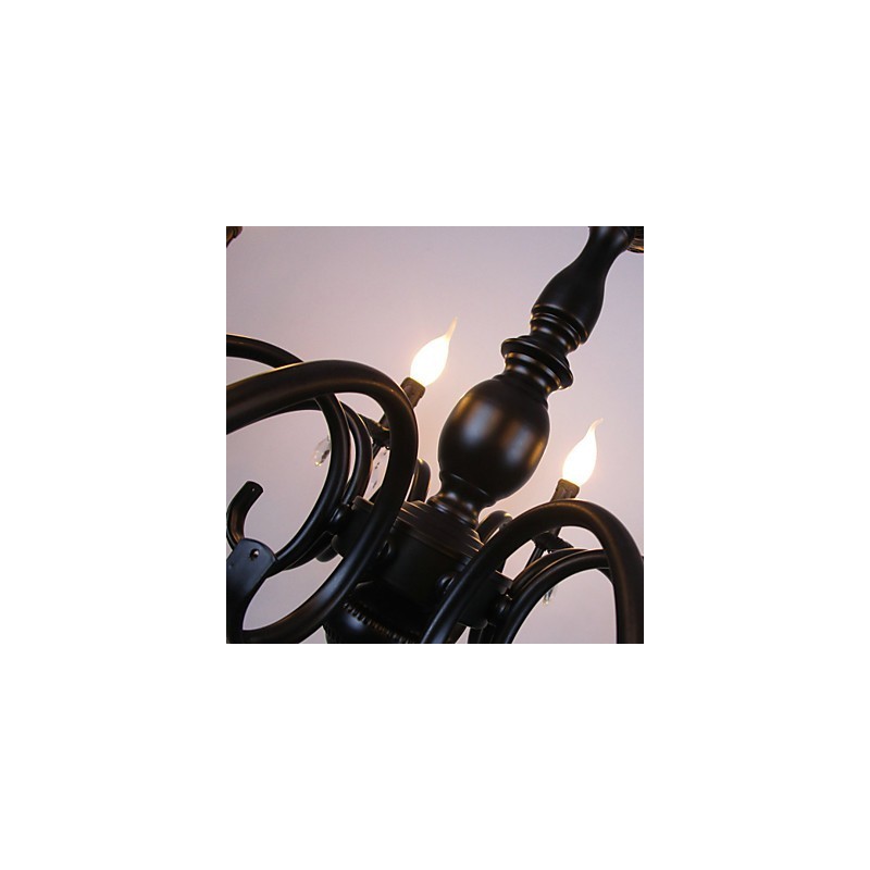 Lustre de estilo europeu, vela, lâmpada de cristal, simples, ferro, arte, lâmpada, decorativa