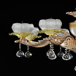 Recurso de liga de zinco clássico tradicional para lustre de metal estilo mini cristal com 8 lâmpadas