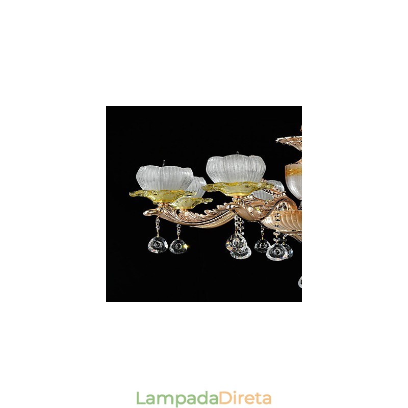 Recurso de liga de zinco clássico tradicional para lustre de metal estilo mini cristal com 8 lâmpadas