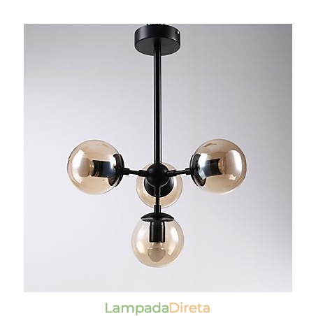 Quatro postes de luz estilo europeu moderno Modo luminária pendente de vidro e metal para decoração de foyer luminária lustre industrial