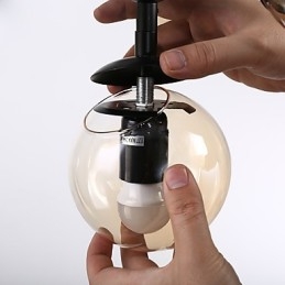 Quatro postes de luz estilo europeu moderno Modo luminária pendente de vidro e metal para decoração de foyer luminária lustre industrial