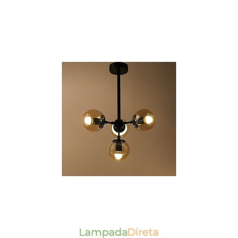 Quatro postes de luz estilo europeu moderno Modo luminária pendente de vidro e metal para decoração de foyer luminária lustre industrial