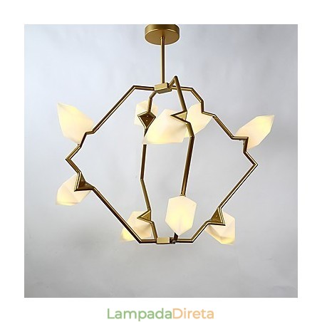 Lâmpada pendente moderna de metal com vidro pêssego Nine Light Post, luminária pendente decorativa para cantina Lâmpada pendente moderna de metal com vidro pêssego Nine Light Post, luminária pendente decorativa para cantina