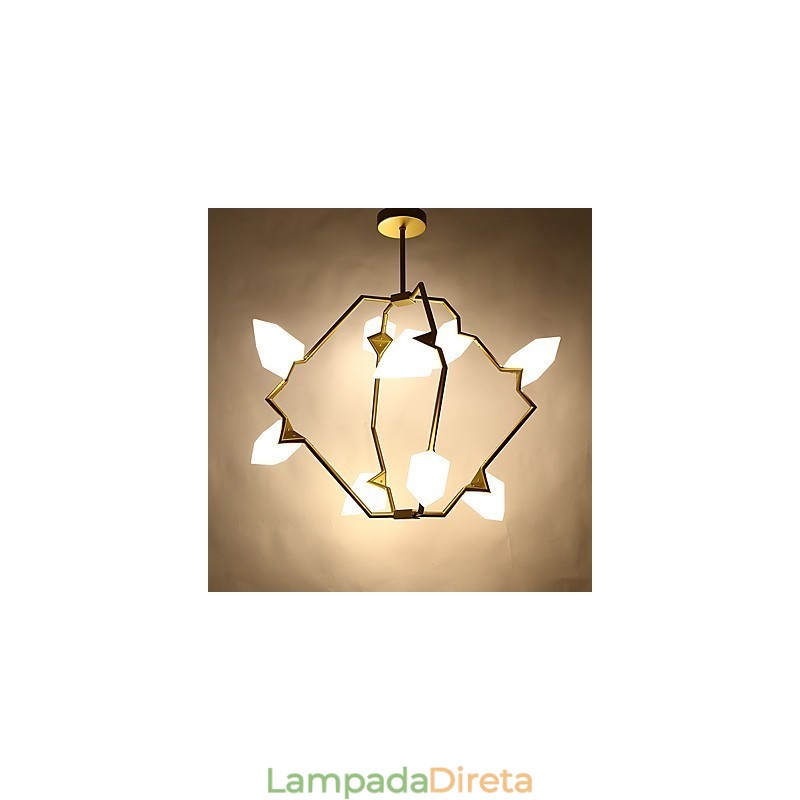 Lâmpada pendente moderna de metal com vidro pêssego Nine Light Post, luminária pendente decorativa para cantina