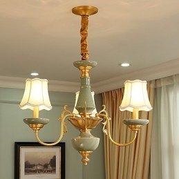 Lustre todo em cobre Lustre decorativo jade OP0